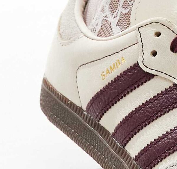 Adidas Samba OG Wonder White Maroon - Imagen 5