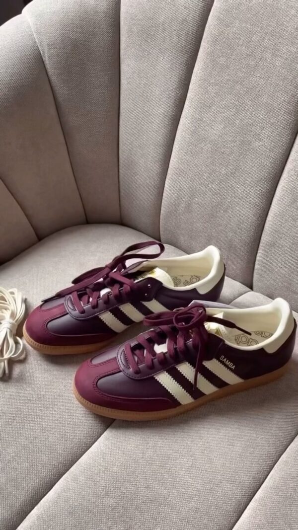 Adidas Samba OG Maroon Gold Metallic - Imagen 4