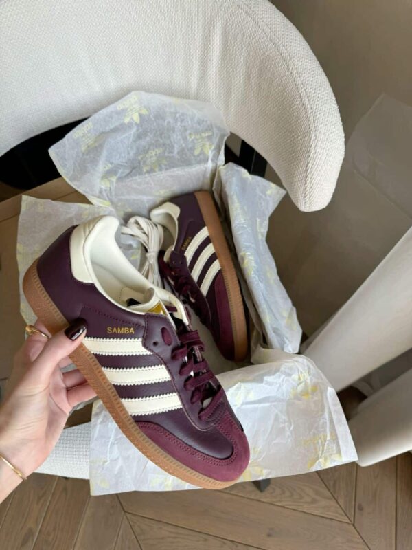 Adidas Samba OG Maroon Gold Metallic - Imagen 3
