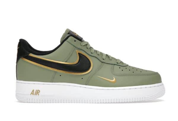 Nike Air Force 1 07 Double Swoosh Olive Gold Black
