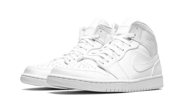 NIKE AIR JORDAN 1 MID TRIPLE WHITE - Imagen 3