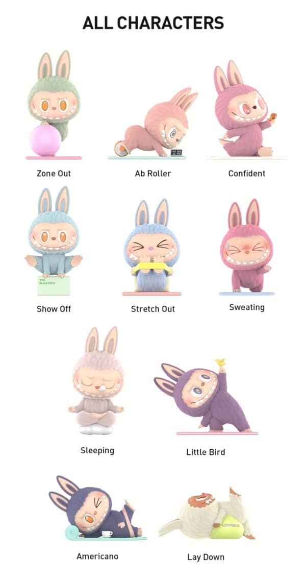 Pop Mart Labubu The Monsters Lazy Yoga Series Figures Sealed Case - Imagen 3